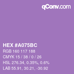 Color code: HEX #A075BC | qconv.com