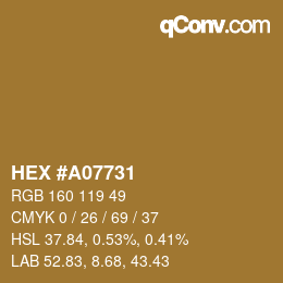 Color code: HEX #A07731 | qconv.com