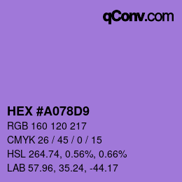 Código de color: HEX #A078D9 | qconv.com