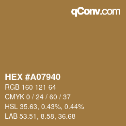 Color code: HEX #A07940 | qconv.com