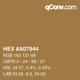 Color code: HEX #A07944 | qconv.com