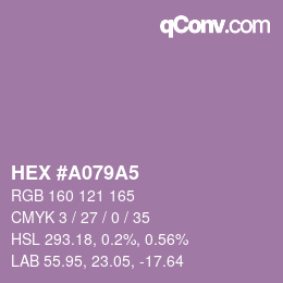 Código de color: HEX #A079A5 | qconv.com