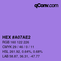 颜色代码: HEX #A07AE2 | qconv.com