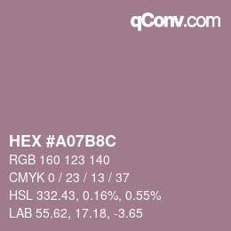 Color code: HEX #A07B8C | qconv.com