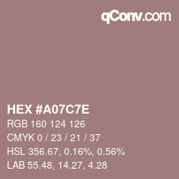 Color code: HEX #A07C7E | qconv.com