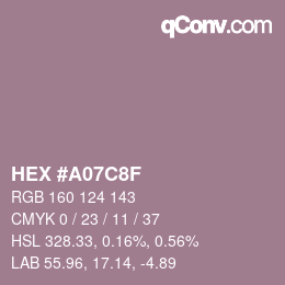 Color code: HEX #A07C8F | qconv.com