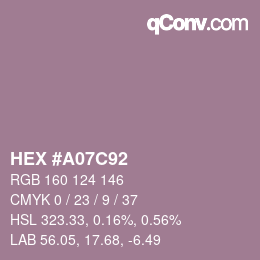 Color code: HEX #A07C92 | qconv.com