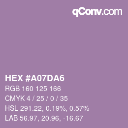颜色代码: HEX #A07DA6 | qconv.com
