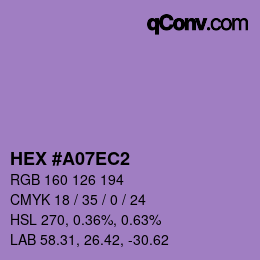 Color code: HEX #A07EC2 | qconv.com