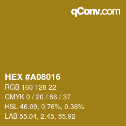 Color code: HEX #A08016 | qconv.com