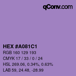 Color code: HEX #A081C1 | qconv.com