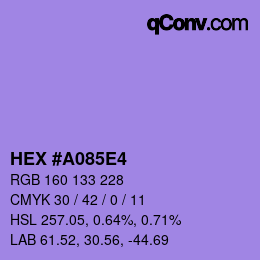 カラーコード: HEX #A085E4 | qconv.com