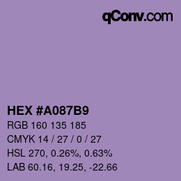 カラーコード: HEX #A087B9 | qconv.com