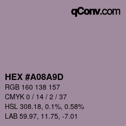 Color code: HEX #A08A9D | qconv.com