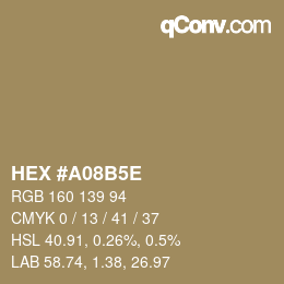 Código de color: HEX #A08B5E | qconv.com
