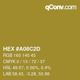 Color code: HEX #A08C2D | qconv.com