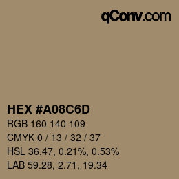 Farbcode: HEX #A08C6D | qconv.com