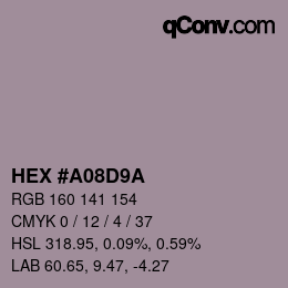颜色代码: HEX #A08D9A | qconv.com