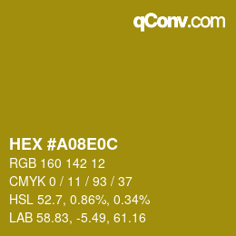 Color code: HEX #A08E0C | qconv.com