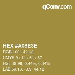 Color code: HEX #A08E3E | qconv.com