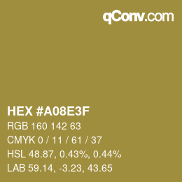 Código de color: HEX #A08E3F | qconv.com