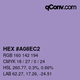 カラーコード: HEX #A08EC2 | qconv.com