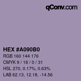 カラーコード: HEX #A090B0 | qconv.com