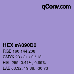 颜色代码: HEX #A090D0 | qconv.com