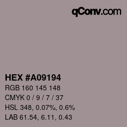 カラーコード: HEX #A09194 | qconv.com