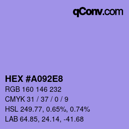 颜色代码: HEX #A092E8 | qconv.com