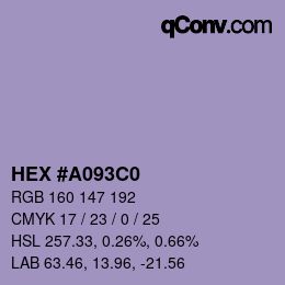 Color code: HEX #A093C0 | qconv.com
