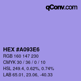 Código de color: HEX #A093E6 | qconv.com