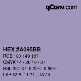 カラーコード: HEX #A095BB | qconv.com