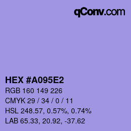 カラーコード: HEX #A095E2 | qconv.com