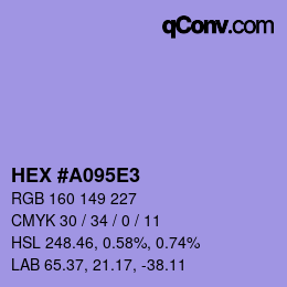 カラーコード: HEX #A095E3 | qconv.com