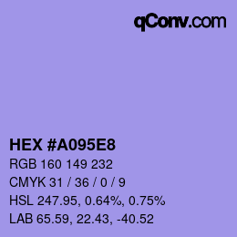 カラーコード: HEX #A095E8 | qconv.com