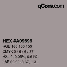 Farbcode: HEX #A09696 | qconv.com