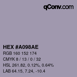 Color code: HEX #A098AE | qconv.com