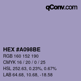 颜色代码: HEX #A098BE | qconv.com