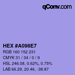 Color code: HEX #A098E7 | qconv.com