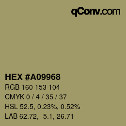 Color code: HEX #A09968 | qconv.com