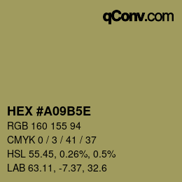 Código de color: HEX #A09B5E | qconv.com