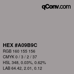 Color code: HEX #A09B9C | qconv.com