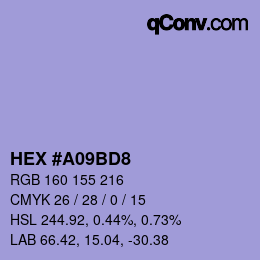 Color code: HEX #A09BD8 | qconv.com