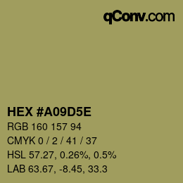 Color code: HEX #A09D5E | qconv.com