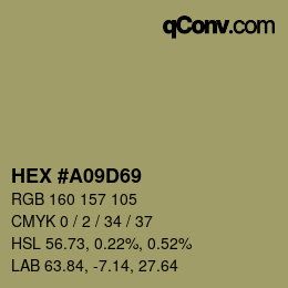 Color code: HEX #A09D69 | qconv.com