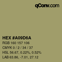 Farbcode: HEX #A09D6A | qconv.com