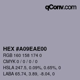 Color code: HEX #A09EAE00 | qconv.com