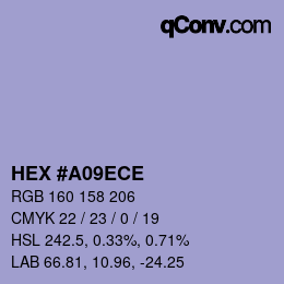 Color code: HEX #A09ECE | qconv.com