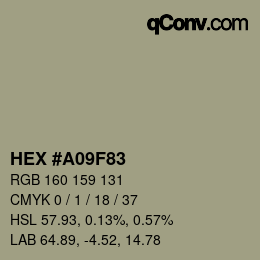 Farbcode: HEX #A09F83 | qconv.com